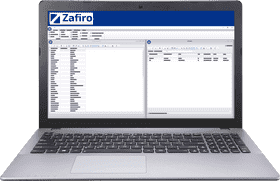 Zafiro Data Management Laptop Interface PNG