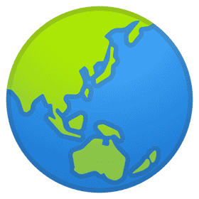 Colorful Globe of Asia and Oceania PNG