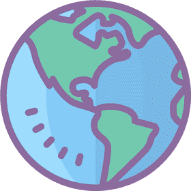 Colorful Globe of the Americas PNG