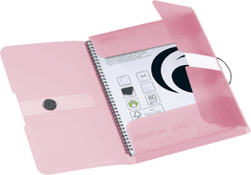 Pink Document Folder with Spiral Notebook Inside PNG
