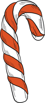 Candy Cane Walking Cane Delight PNG