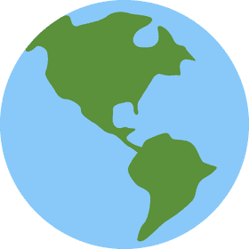 Vibrant Green Globe of the Americas PNG