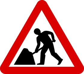 Construction Zone Road Sign Alert PNG