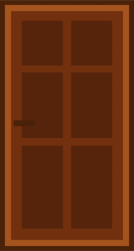 Elegant Wooden Door with Classic Grid Design PNG