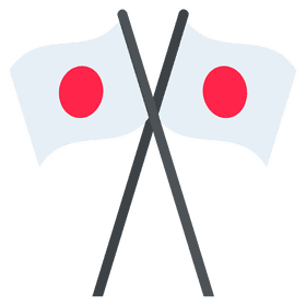 Crossed Japan Flags Emblem PNG