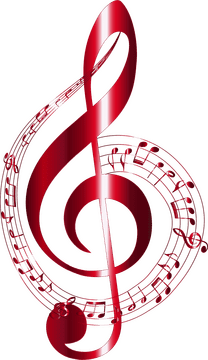 Elegant Music Note in Vibrant Red PNG