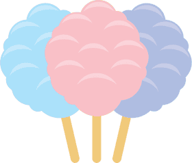 Delightful Trio of Cotton Candy Treats PNG