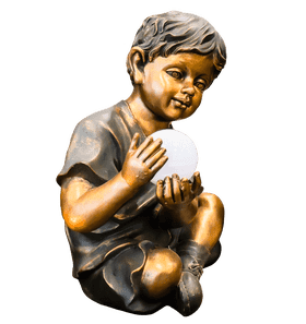 Child Playing with Sphere Figurine PNG