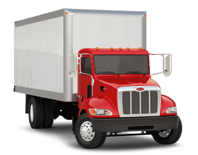 Red Delivery Truck Ready for Action PNG