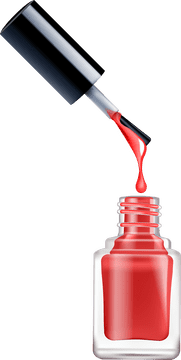 Glossy Red Nail Polish Elegance PNG