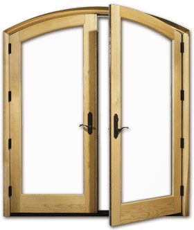 Elegant Arched Wooden Doors PNG