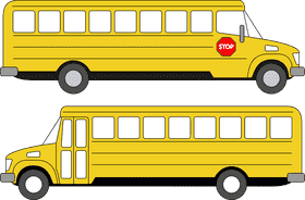 School Bus Bright Yellow Transportation for Students PNG