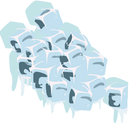 Melting Harmony The Ice Cube Cascade PNG