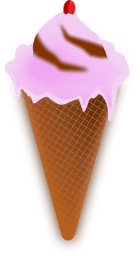 Delightful Ice Cream Cones with Cherry Topping PNG