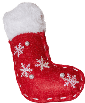 Cozy Christmas Stocking with Snowflakes PNG