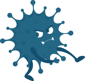 Angry Coronavirus Character on the Move PNG