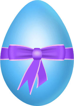 Easter Egg Delight with Purple Ribbon PNG