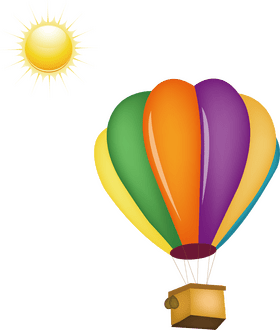 Colorful Balloon in a Sunny Sky PNG