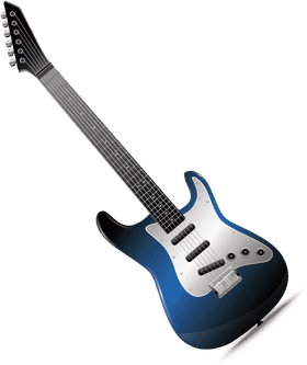 Electric Guitar in Striking Blue Design PNG