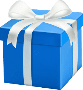 Bright Blue Gift of Joy PNG