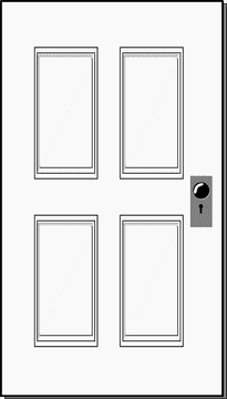 Classic Four-Panel Door Design PNG