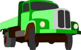 Vibrant Green Delivery Truck on the Move PNG