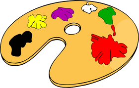 Vibrant Paint Palette of Creativity PNG