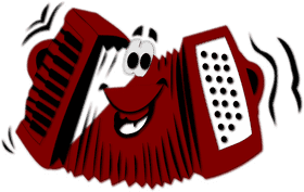 Whimsical Accordion Musical Instrument Character PNG