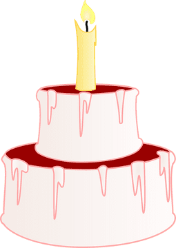 Delicious Birthday Cake with a Candle PNG