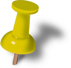 Vibrant Yellow Push Pin for Creative Displays PNG