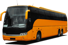 Bright Yellow Luxury Bus for Comfortable Travels PNG
