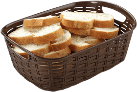 Delightful Picnic Basket of Fresh Bread Slices PNG