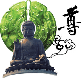 Serene Buddha of Tranquil Enlightenment PNG