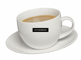Elegant Coffee Cup on a Bed of Coffee Beans PNG