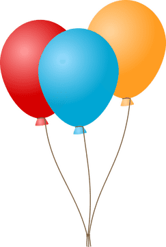 Colorful Balloon Trio in the Sky PNG