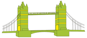 Green Tower Bridge Design PNG