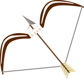 Elegant Curved Bow with Arrow Display PNG
