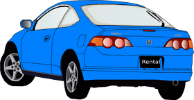 Blue Acura Car Rental Service PNG