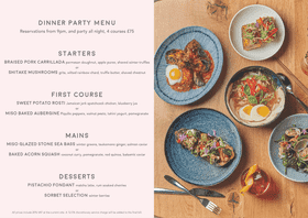 Elegant Presentation of a Dinner Party Menu PNG