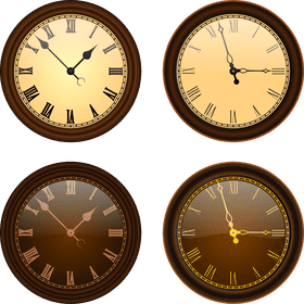 Elegant Vintage Clock Collection PNG