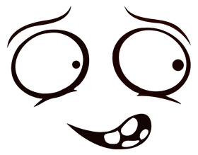 Cheerful Smiley with Quirky Eyes PNG