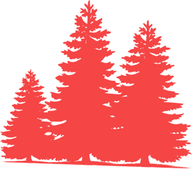 Whimsical Pine Cone Forest Silhouette PNG