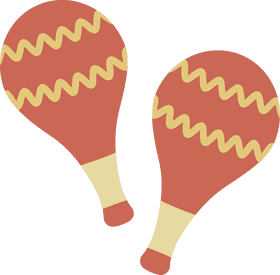 Colorful Maracas A Playful Musical Instrument Duo PNG