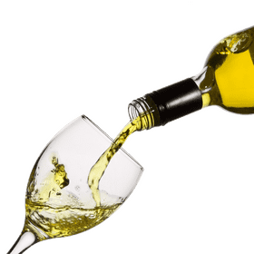 Elegant Wine Bottle Pouring Golden Essence PNG