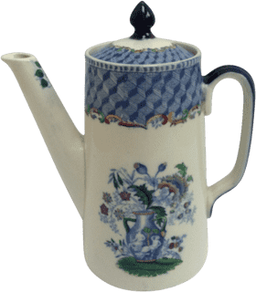 Vintage Floral Plant Pot Teapot Design PNG
