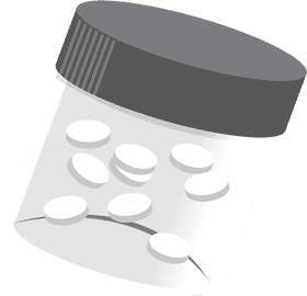 Essentials of Medicine Pill Container Concept PNG