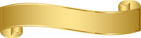 Elegant Golden Ribbon Banner Design PNG