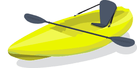 Vibrant Yellow Kayak for Endless Adventures PNG