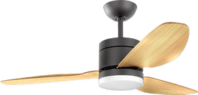 Modern Sleek Ceiling Fan with Wooden Blades PNG