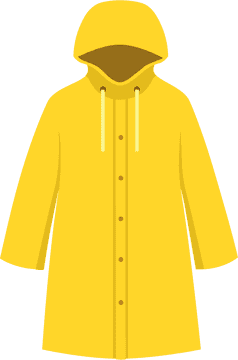 Bright Yellow Raincoat for All-Weather Protection PNG